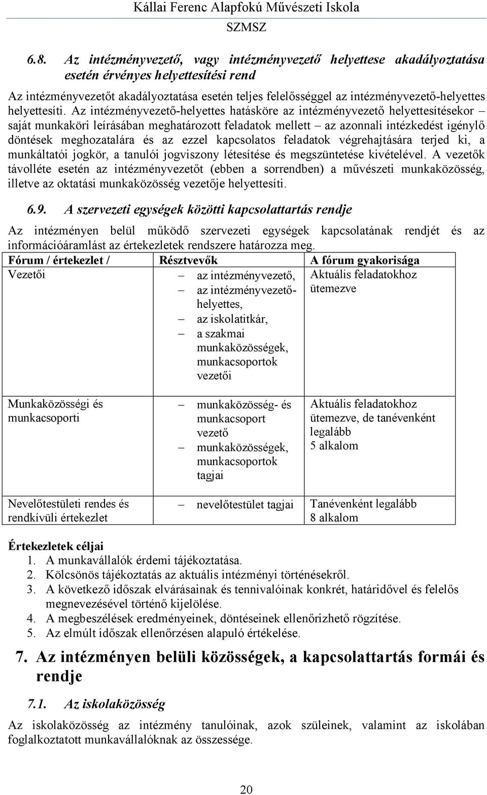 Az intézményvezető-helyettes hatásköre az intézményvezető helyettesítésekor saját munkaköri leírásában meghatározott feladatok mellett az azonnali intézkedést igénylő döntések meghozatalára és az