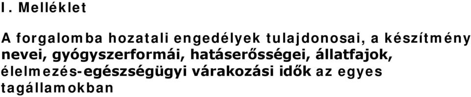 gyógyszerformái, hatáserősségei, állatfajok,
