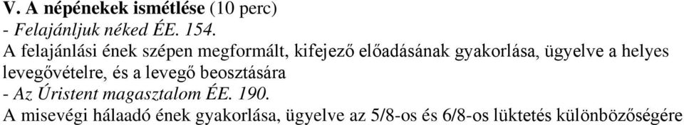 a helyes levegővételre, és a levegő beosztására - Az Úristent magasztalom ÉE.