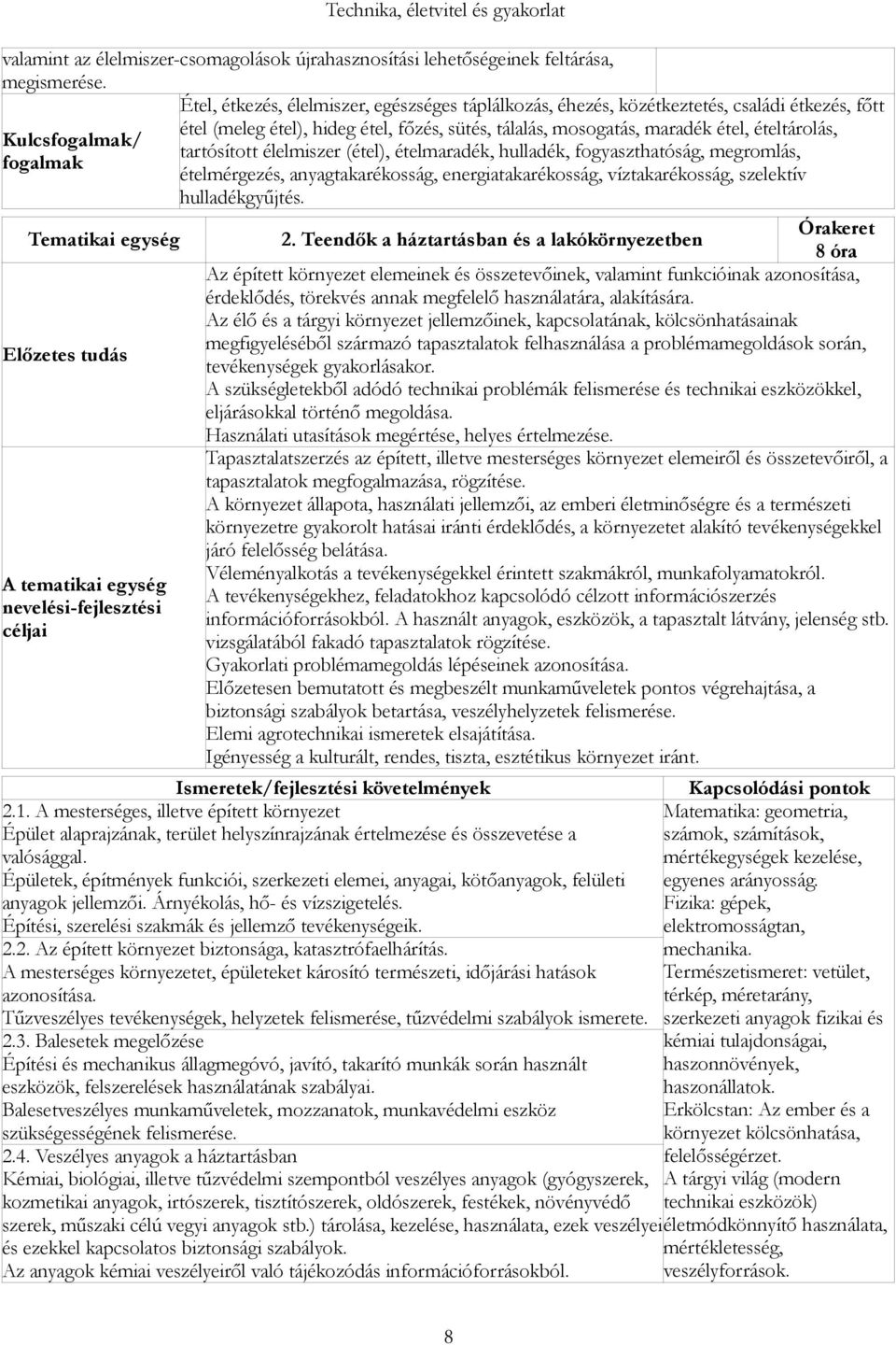 tartósított élelmiszer (étel), ételmaradék, hulladék, fogyaszthatóság, megromlás, ételmérgezés, anyagtakarékosság, energiatakarékosság, víztakarékosság, szelektív hulladékgyűjtés. 2.