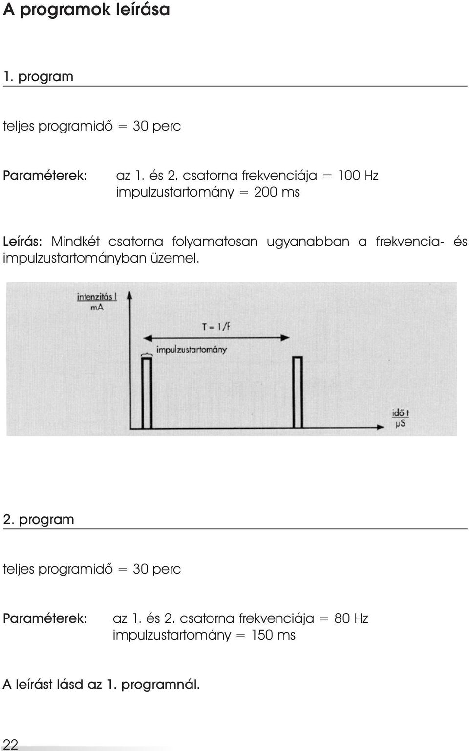 ugyanabban a frekvencia- és impulzustartományban üzemel. 2.