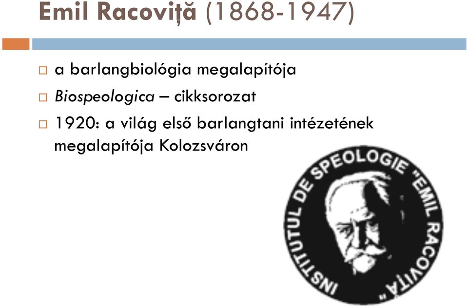 Biospeologica cikksorozat 1920: a