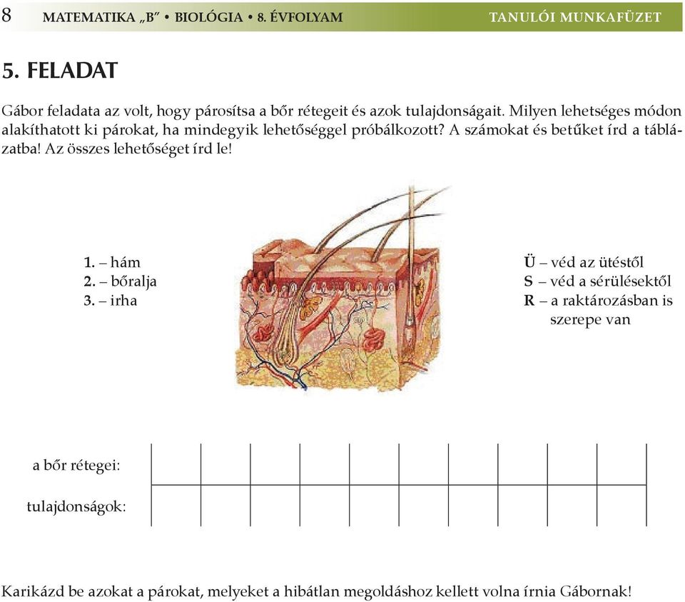 Milyen lehetséges módon alakíthatott ki párokat, ha mindegyik lehetőséggel próbálkozott? A számokat és betűket írd a táblázatba!