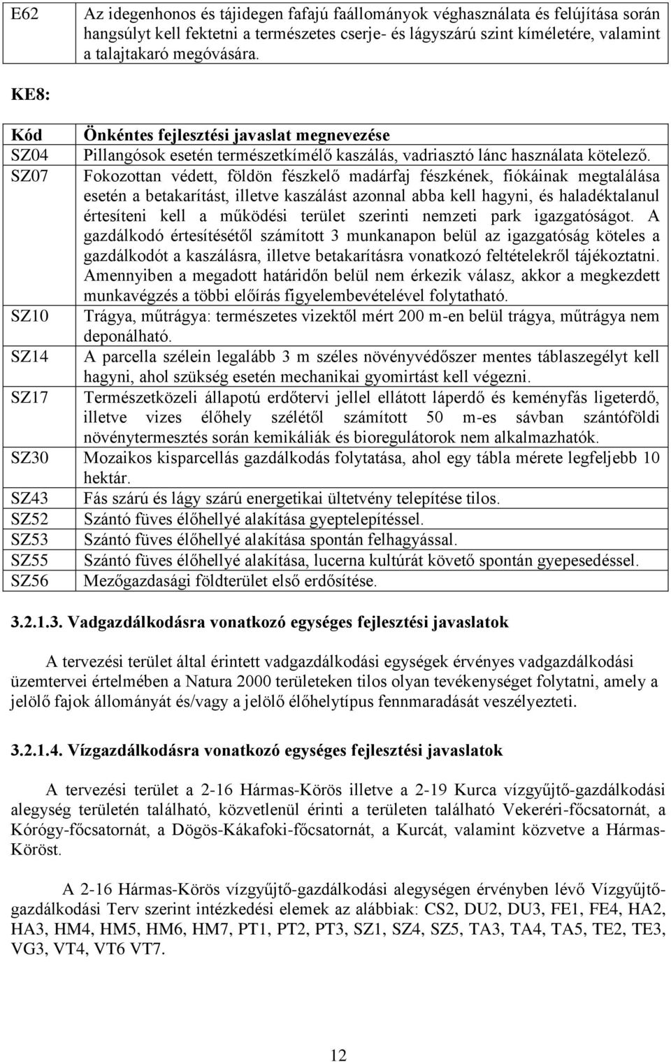 SZ07 Fokozottan védett, földön fészkelő madárfaj fészkének, fiókáinak megtalálása esetén a betakarítást, illetve kaszálást azonnal abba kell hagyni, és haladéktalanul értesíteni kell a működési