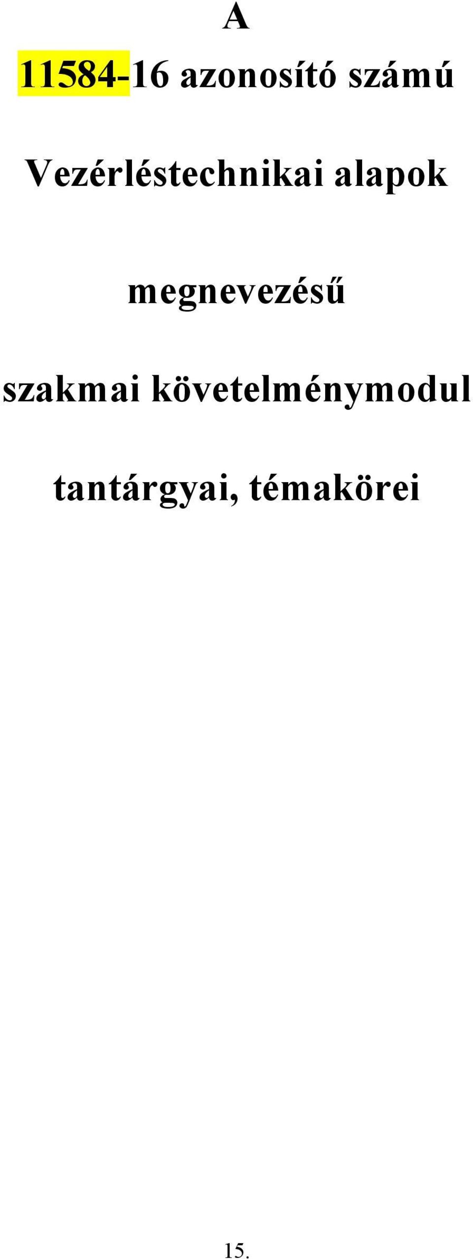 megnevezésű szakmai
