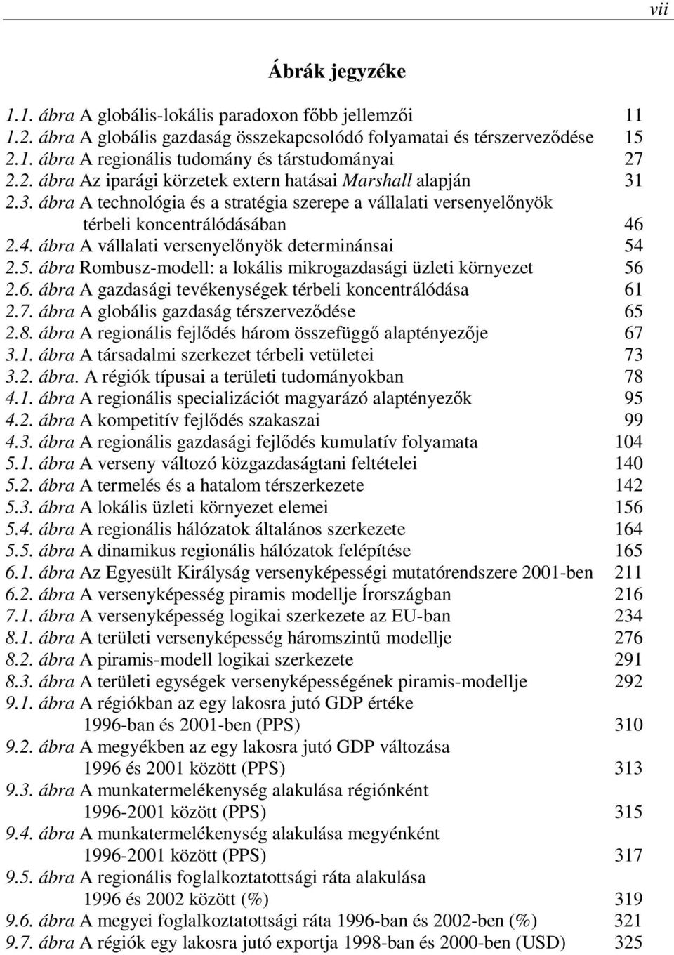 2.4. ábra A vállalati versenyelőnyök determinánsai 54 2.5. ábra Rombusz-modell: a lokális mikrogazdasági üzleti környezet 56 2.6. ábra A gazdasági tevékenységek térbeli koncentrálódása 61 2.7.