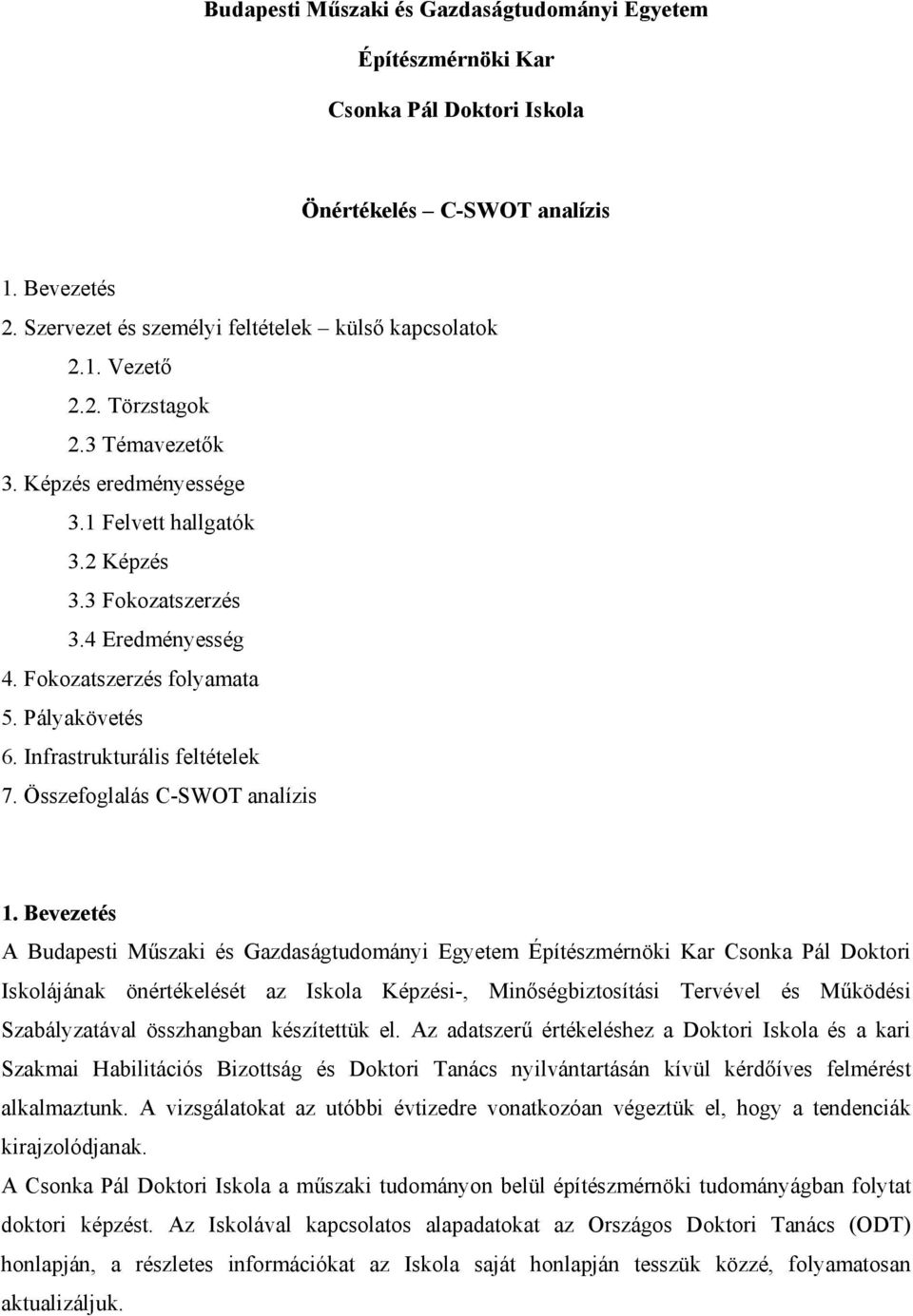 Összefoglalás C-SWOT analízis 1.