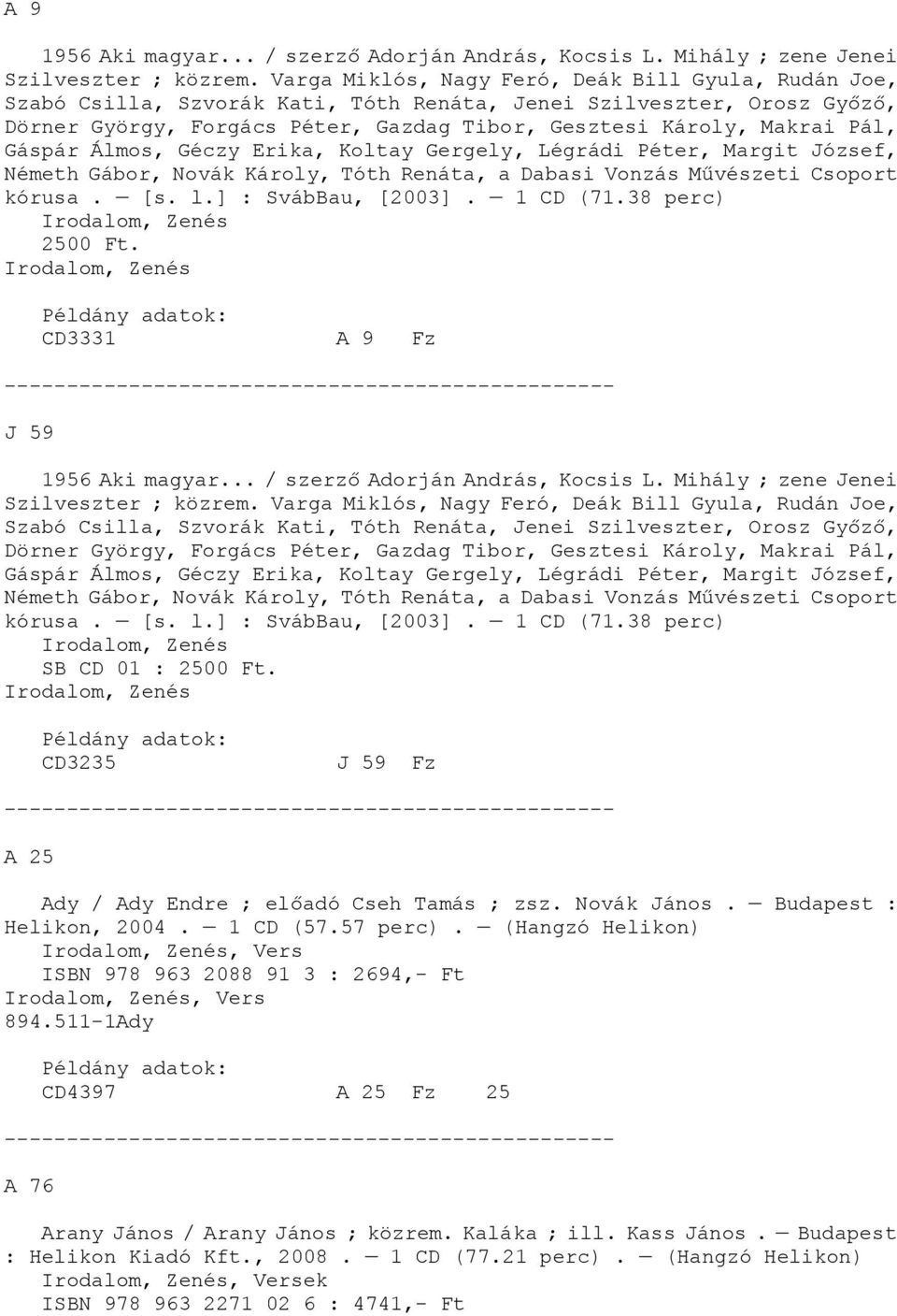 A 9. Példány adatok: CD3331 A 9 Fz J 59 - PDF Ingyenes letöltés