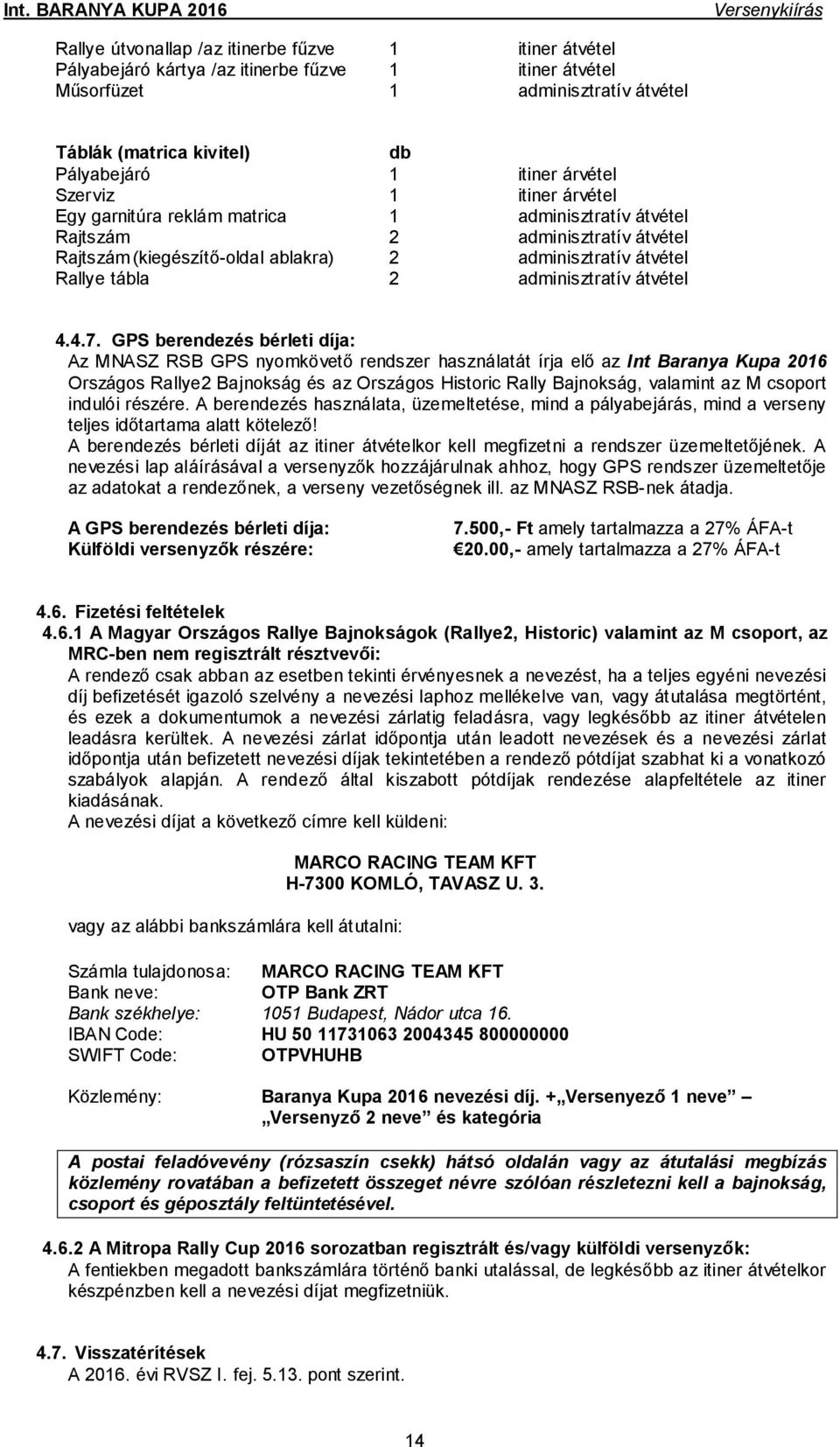 adminisztratív átvétel 4.4.7.