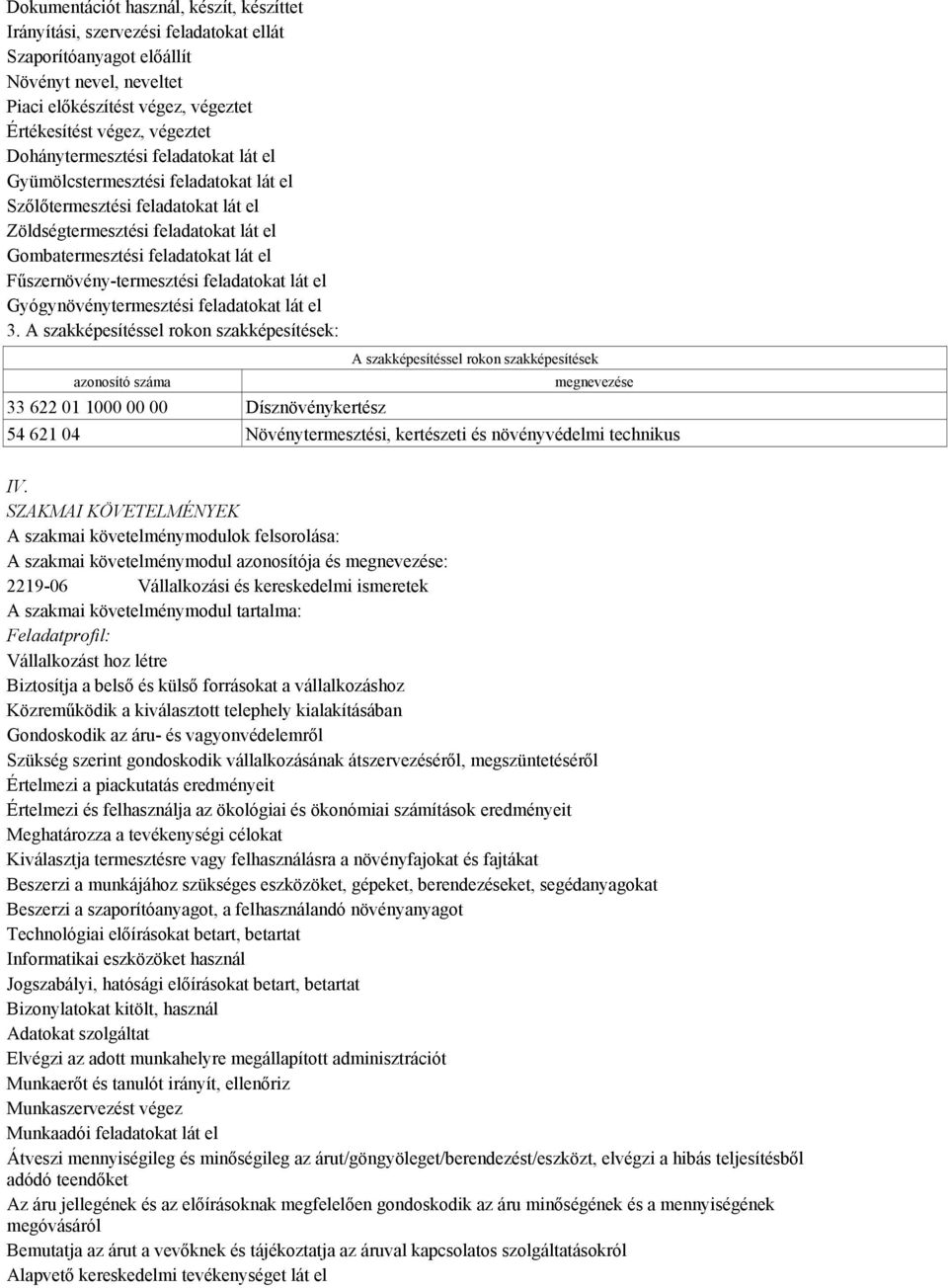 Fűszernövény-termesztési feladatokat lát el Gyógynövénytermesztési feladatokat lát el 3.