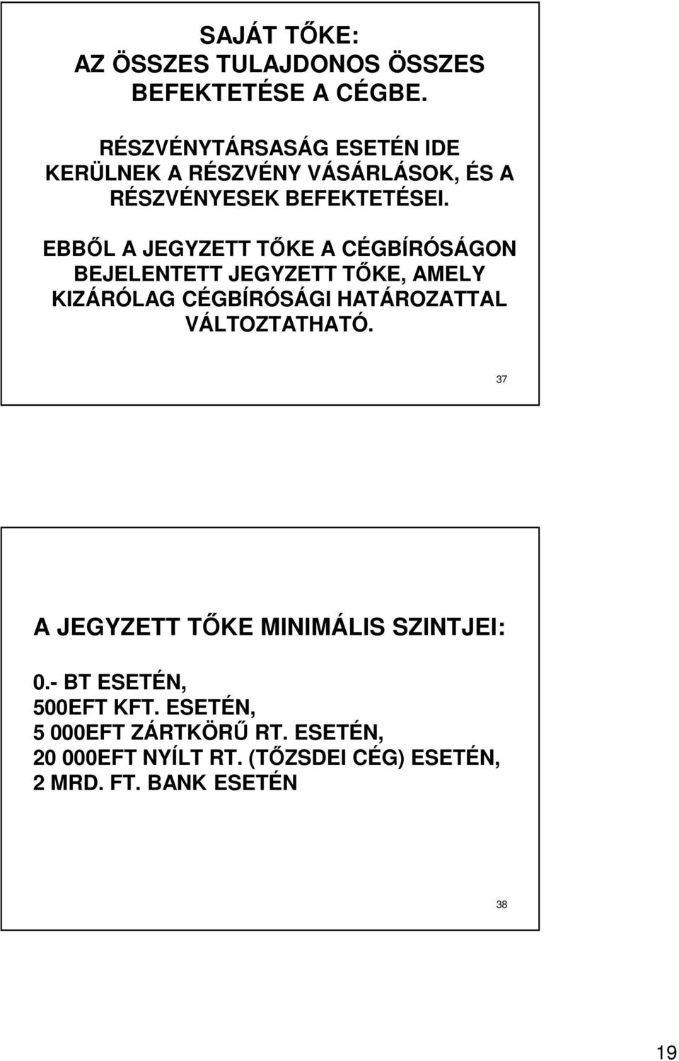 EBBŐL A JEGYZETT TŐKE A CÉGBÍRÓSÁGON BEJELENTETT JEGYZETT TŐKE, AMELY KIZÁRÓLAG CÉGBÍRÓSÁGI HATÁROZATTAL