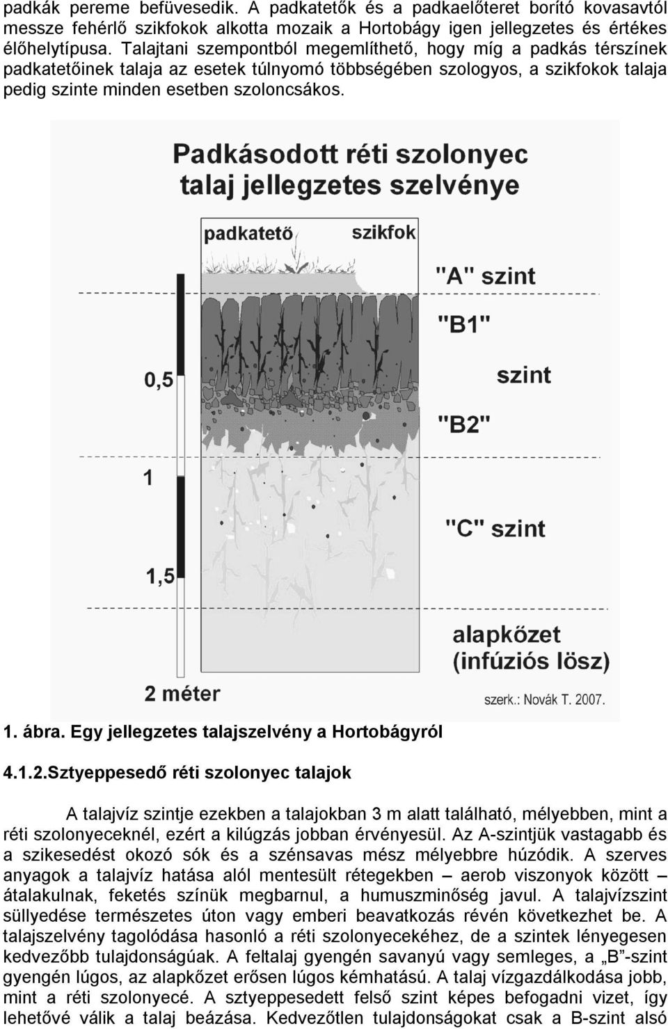 Egy jellegzetes talajszelvény a Hortobágyról 4.1.2.