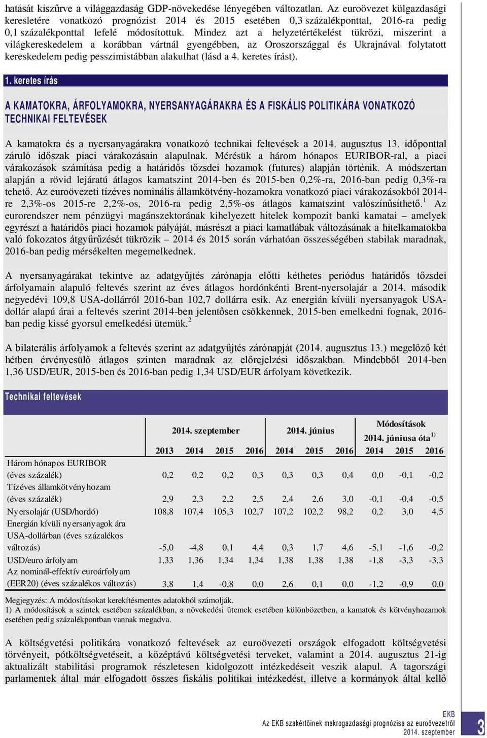 Mindez azt a helyzetértékelést tükrözi, miszerint a világkereskedelem a korábban vártnál gyengébben, az Oroszországgal és Ukrajnával folytatott kereskedelem pedig pesszimistábban alakulhat (lásd a 4.