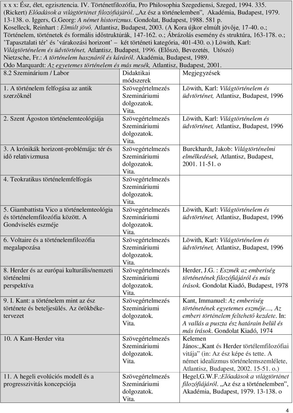 (A Kora újkor elmúlt jövője, 17-40. o.; Történelem, történetek és formális időstruktúrák, 147-162. o.; Ábrázolás esemény és struktúra, 163-178. o.; Tapasztalati tér és várakozási horizont két történeti kategória, 401-430.