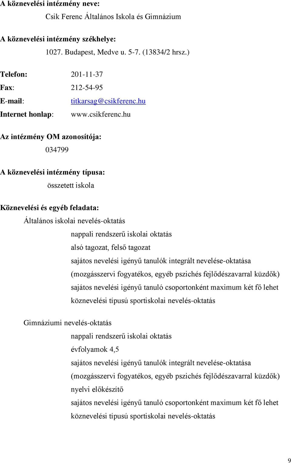 hu Internet honlap: www.csikferenc.