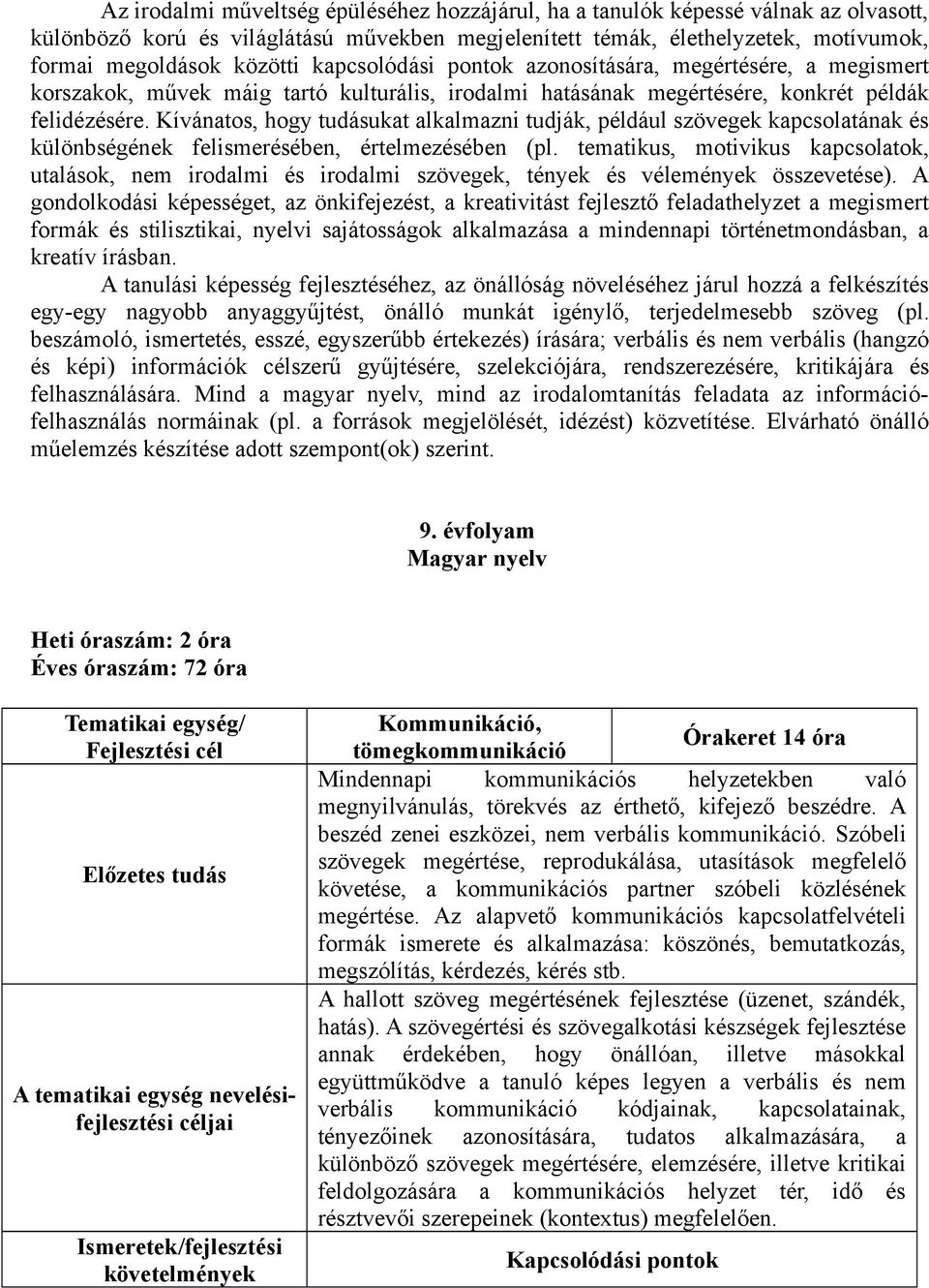 Kívánatos, hogy tudásukat alkalmazni tudják, például szövegek kapcsolatának és különbségének felismerésében, értelmezésében (pl.