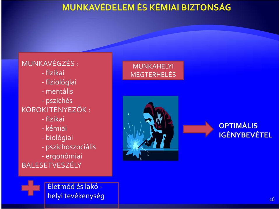 biológiai pszichoszociális ergonómiai BALESETVESZÉLY MUNKAHELYI