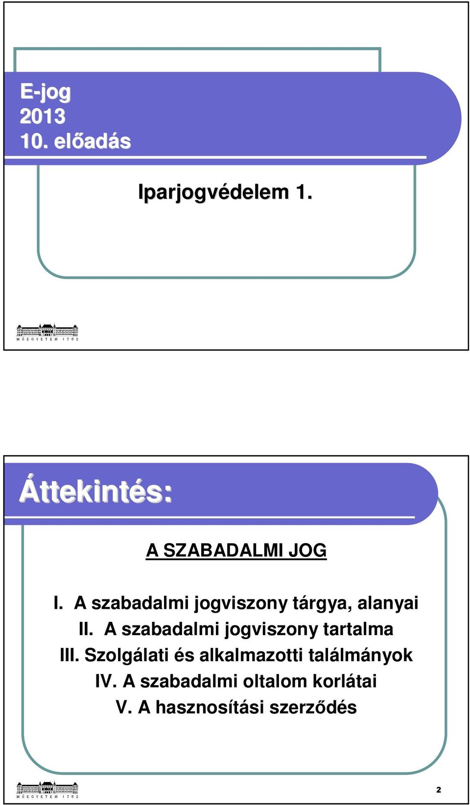 A szabadalmi jogviszony tárgya, alanyai II.