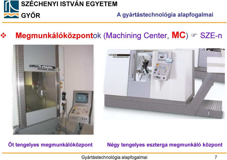 SZE-n Öt tengelyes megmunkálóközpont Négy