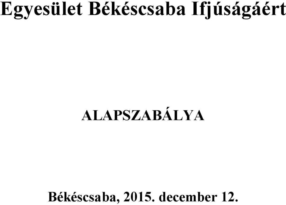 Ifjúságáért