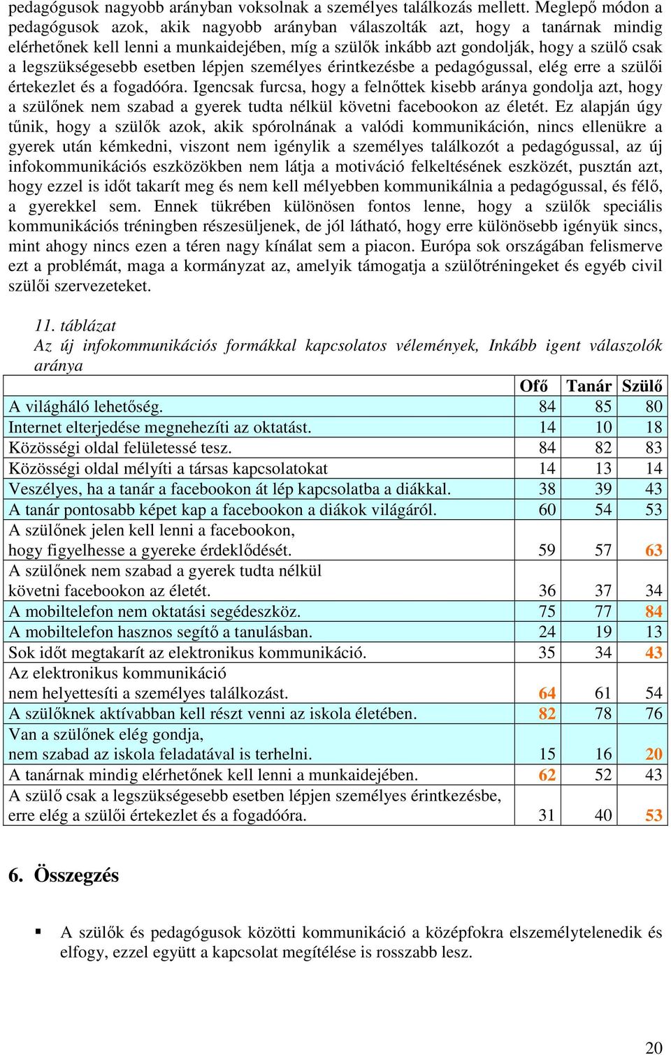 legszükségesebb esetben lépjen személyes érintkezésbe a pedagógussal, elég erre a szülıi értekezlet és a fogadóóra.