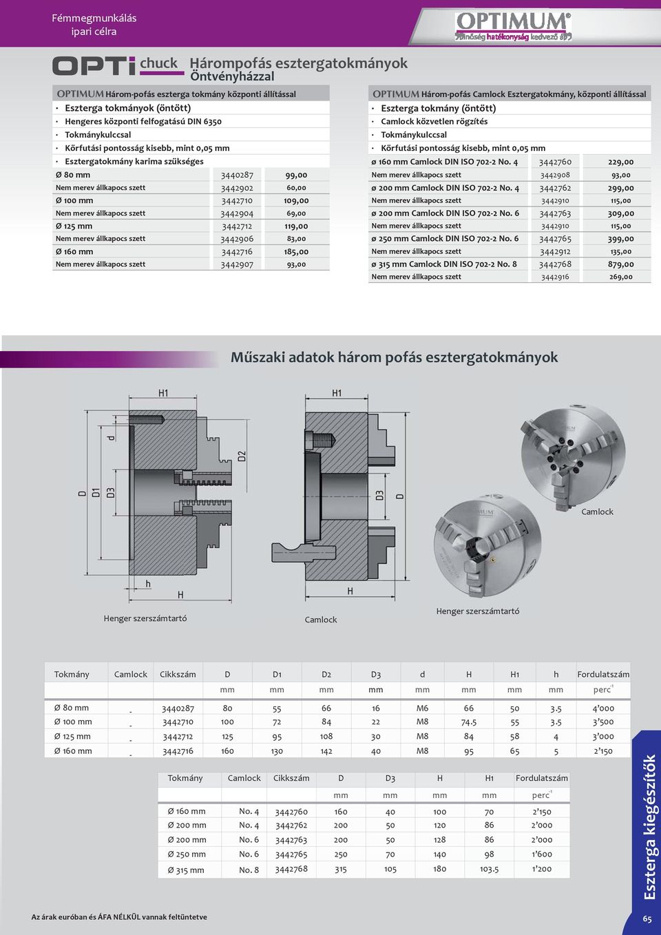 Ø 00 mm 344270 09,00 Nem merev állkapocs szett 3442904 69,00 Ø 25 mm 344272 9,00 Nem merev állkapocs szett 3442906 83,00 Ø 60 mm 344276 85,00 Nem merev állkapocs szett 3442907 93,00 Három-pofás