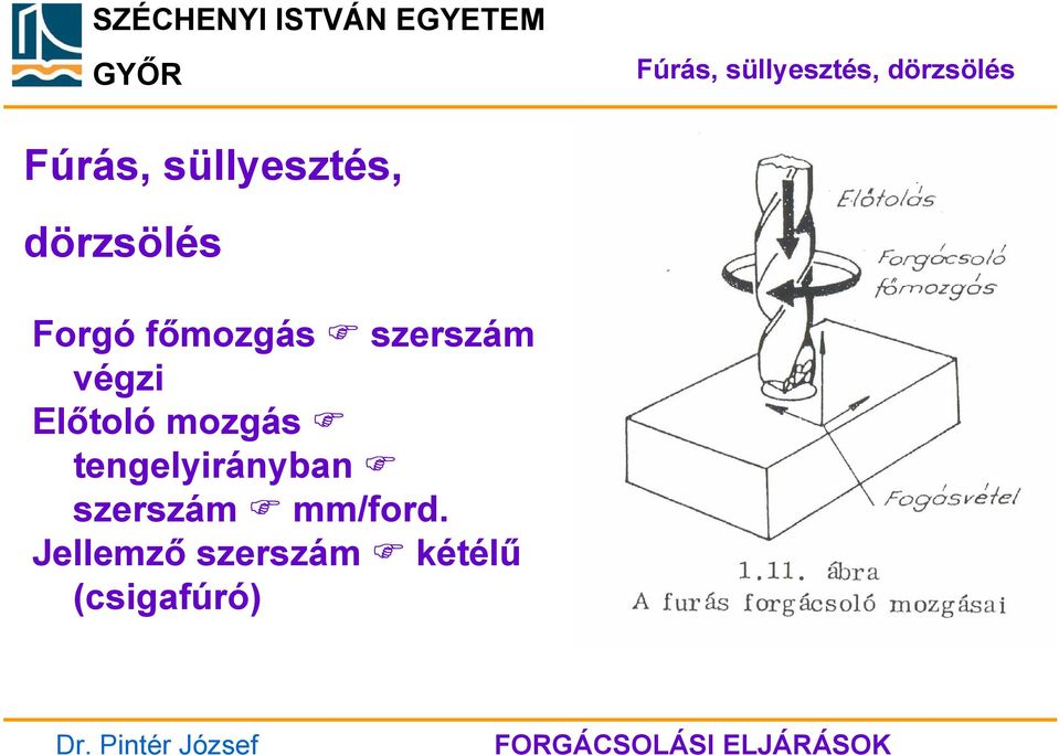 szerszám végzi Előtoló mozgás