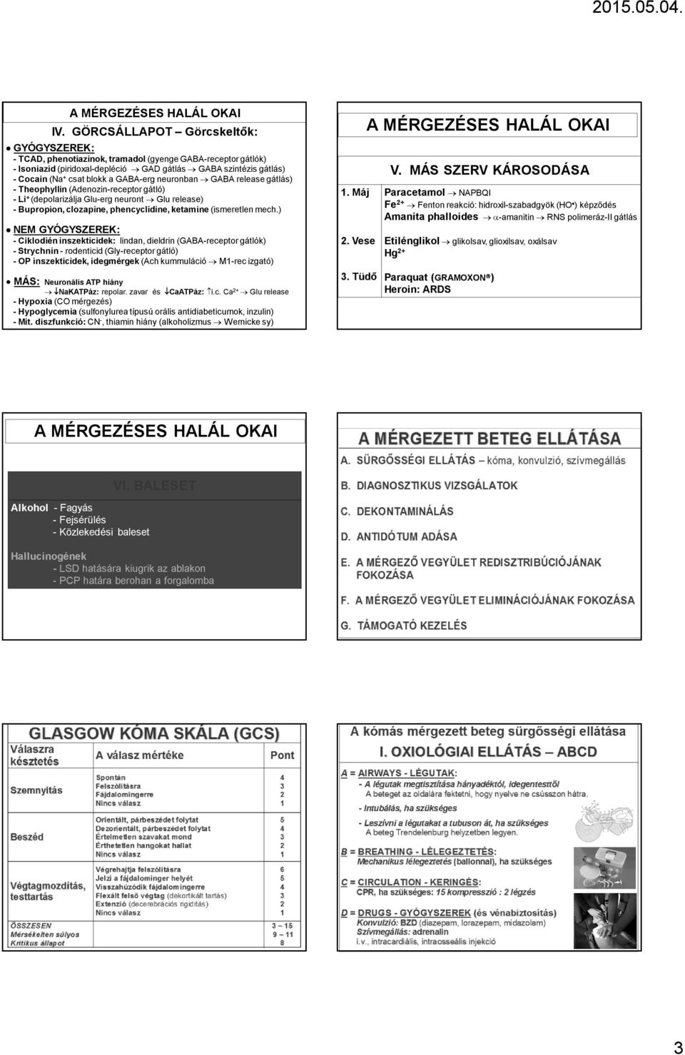 ) NEM GYÓGYSZEREK: - Ciklodién inszekticidek: lindan, dieldrin (GABA-receptor gátlók) - Strychnin - rodenticid (Gly-receptor gátló) - OP inszekticidek, idegmérgek (Ach kummuláció M1-rec izgató) MÁS: