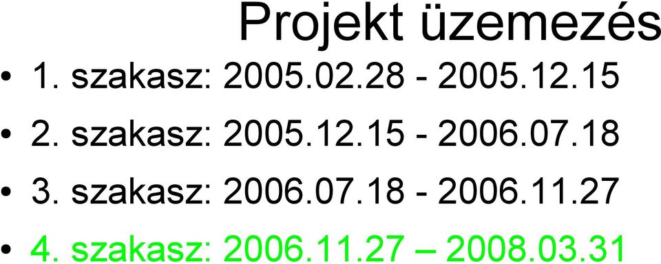 07.18 3. szakasz: 2006.07.18-2006.11.