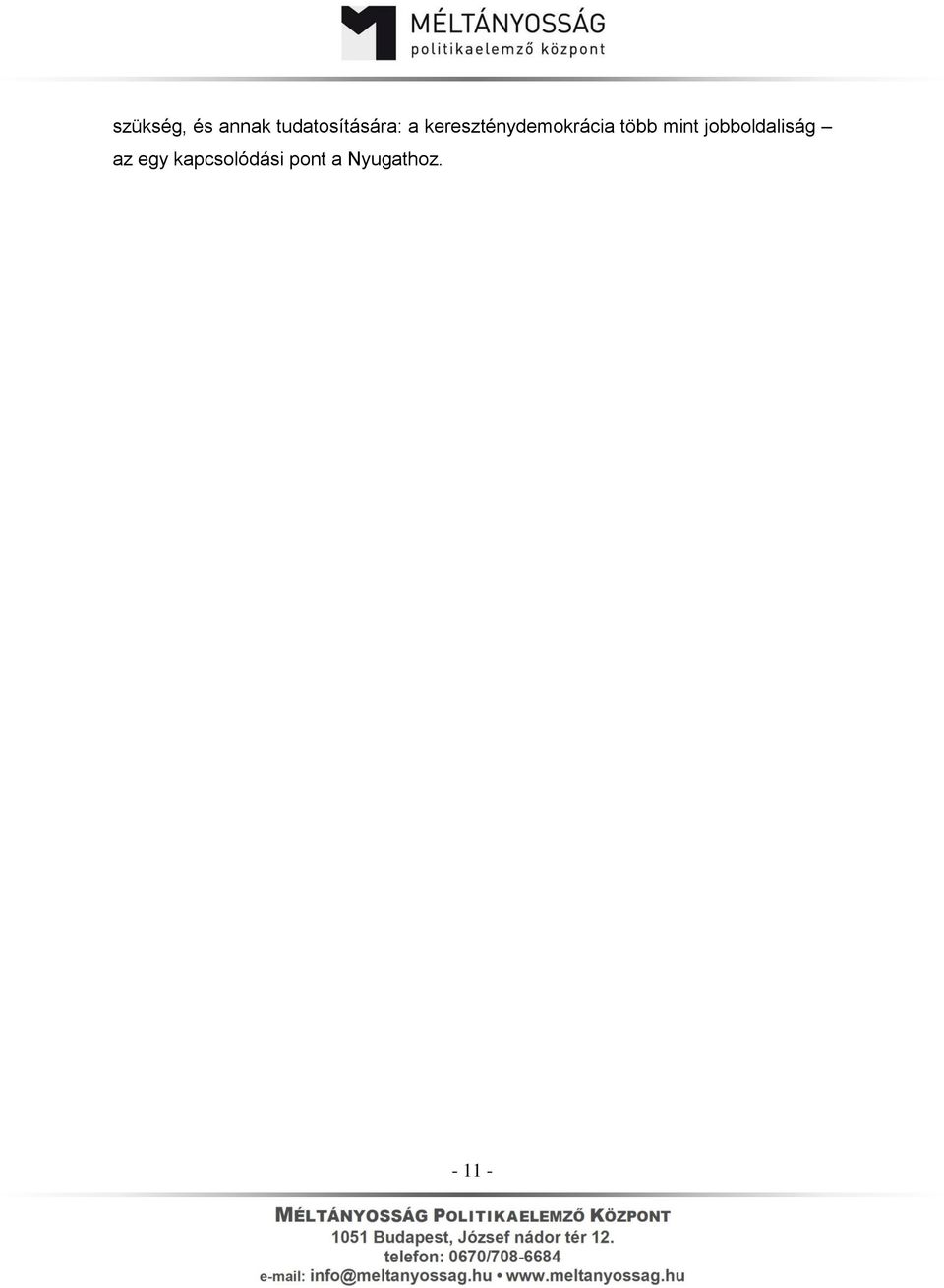 kereszténydemokrácia több mint