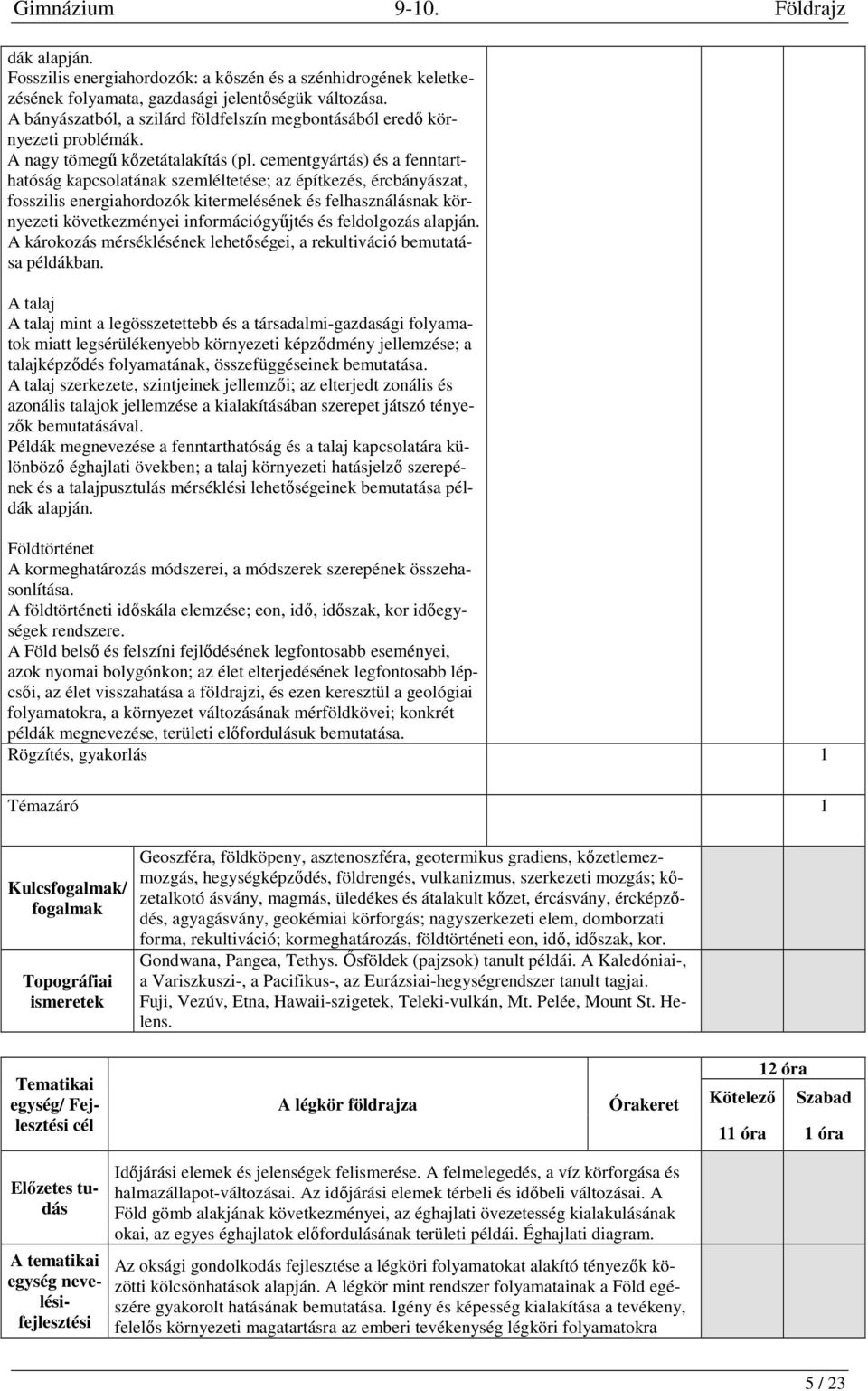 cementgyártás) és a fenntarthatóság kapcsolatának szemléltetése; az építkezés, ércbányászat, fosszilis energiahordozók kitermelésének és felhasználásnak környezeti következményei információgyűjtés és