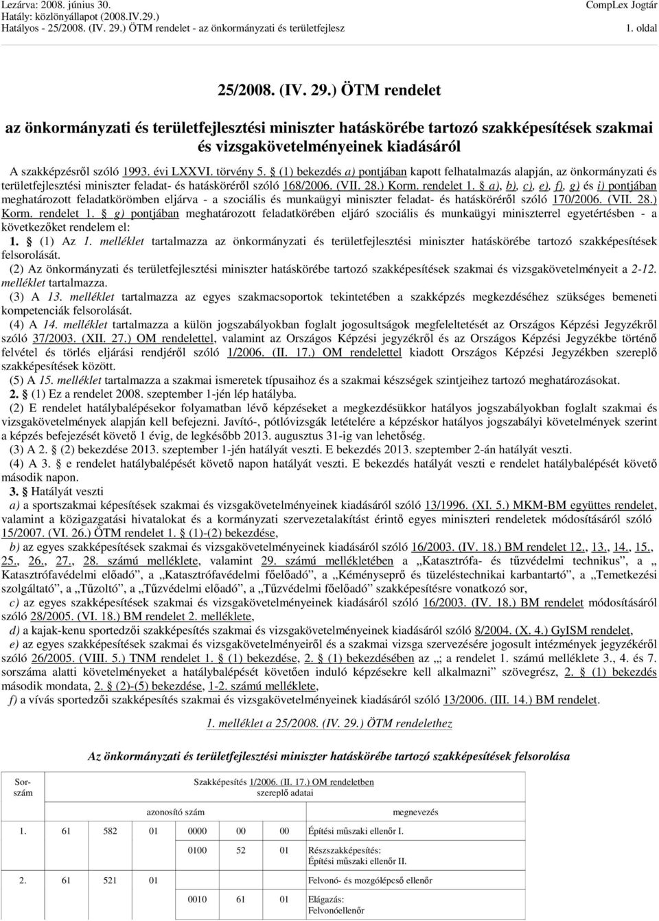 a), b), c), e), f), g) és i) pontjában meghatározott feladatkörömben eljárva - a szociális és munkaügyi miniszter feladat- és hatásköréről szóló 170/2006. (VII. 28.) Korm. rendelet 1.