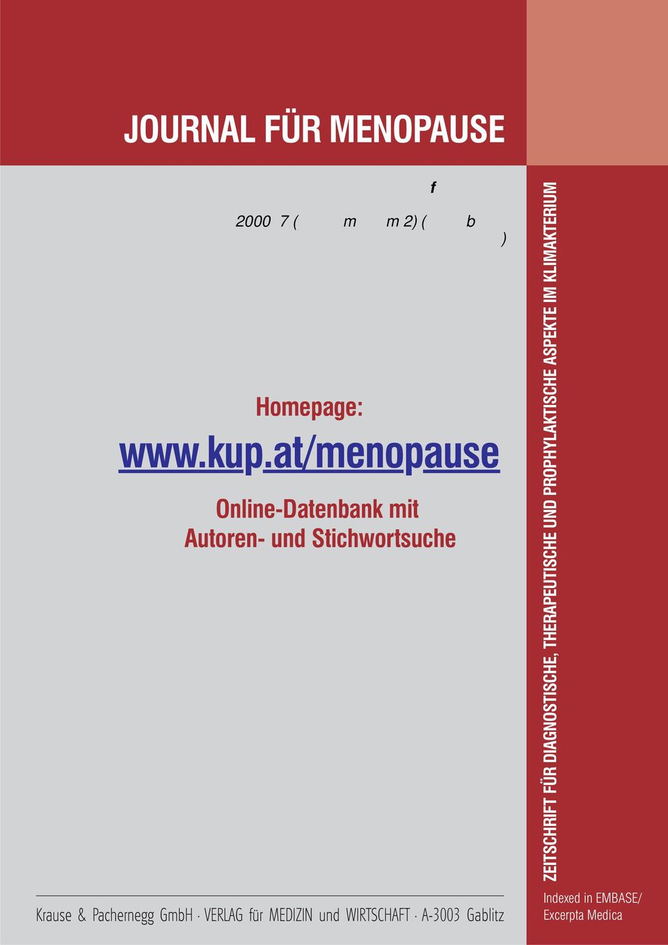 at/menopause Online-Datenbank mit Autoren- und Stichwortsuche ZEITSCHRIFT FÜR DIAGNOSTISCHE,