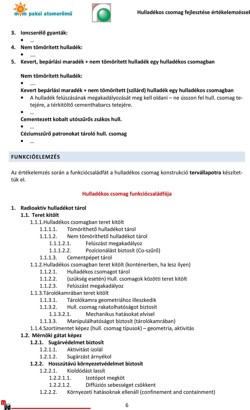 csomag tetejére, a térkitöltő cementhabarcs tetejére. Cementezett kobalt utószűrős zsákos hull. Céziumszűrő patronokat tároló hull.