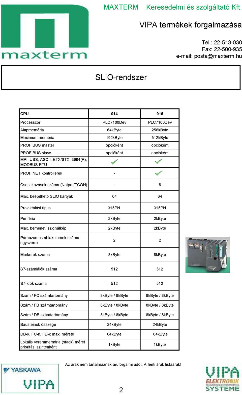 bemeneti szignálkép 2kByte 2kByte Párhuzamos ablakelemek száma egyszerre 2 2 Merkerek száma 8kByte 8kByte S7-számlálók száma ő12 ő12 S7-idők száma ő12 ő12 Szám / FC számtartomány 8kByte / 8kByte
