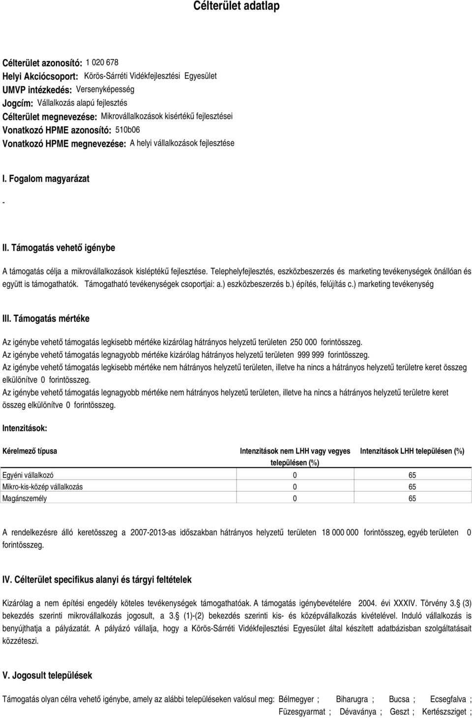 Támogatás vehető igénybe A támogatás célja a mikrovállalkozások kisléptékű fejlesztése. Telephelyfejlesztés, eszközbeszerzés és marketing tevékenységek önállóan és együtt is támogathatók.