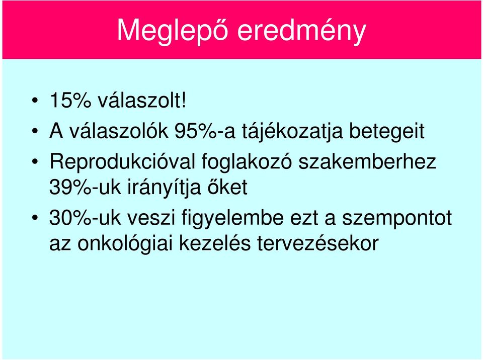 Reprodukcióval foglakozó szakemberhez 39%-uk