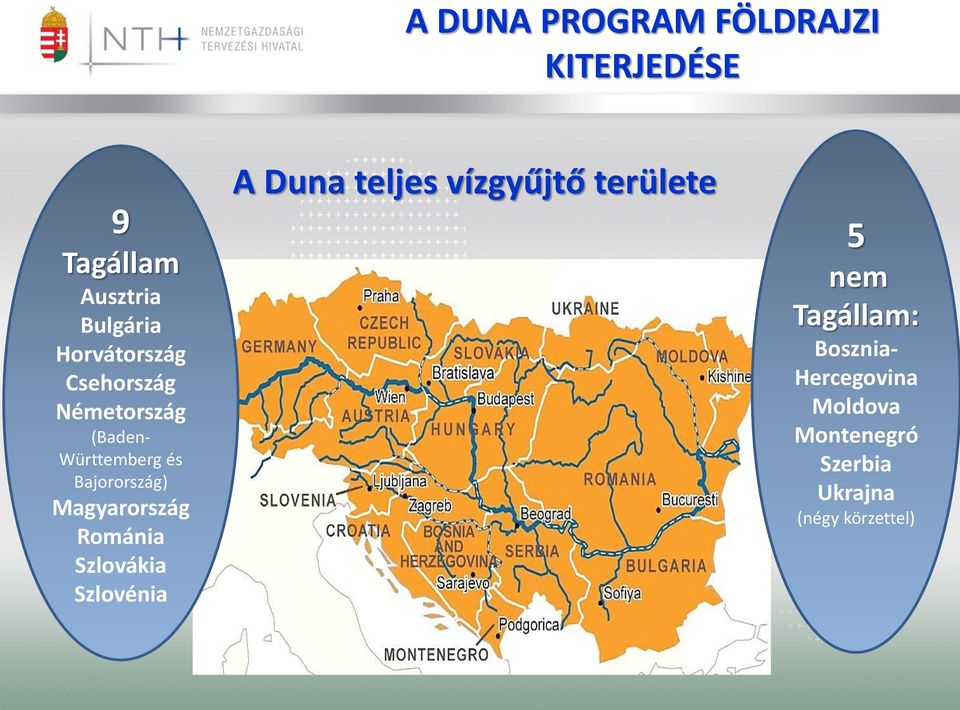 Magyarország Románia Szlovákia Szlovénia A Duna teljes vízgyűjtő területe