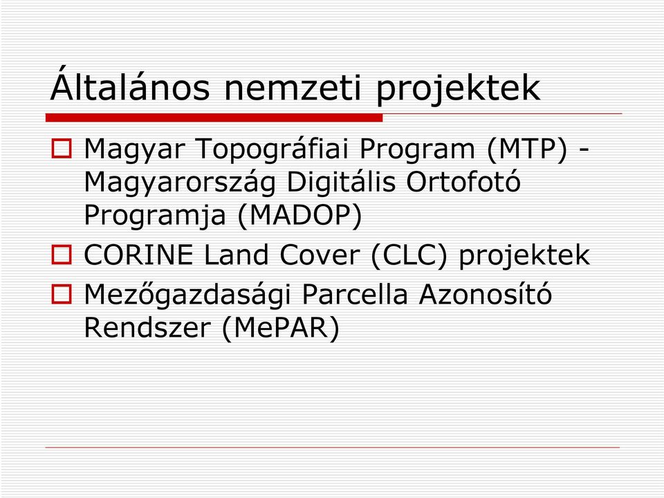 Programja (MADOP) CORINE Land Cover (CLC)