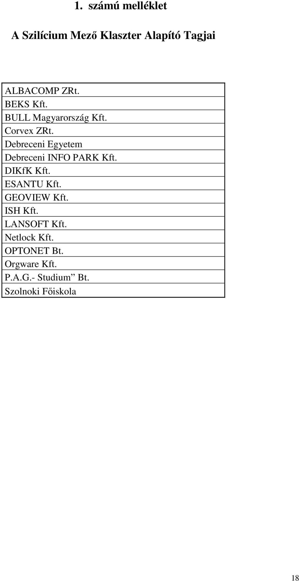 Debreceni Egyetem Debreceni INFO PARK Kft. DIKfK Kft. ESANTU Kft.
