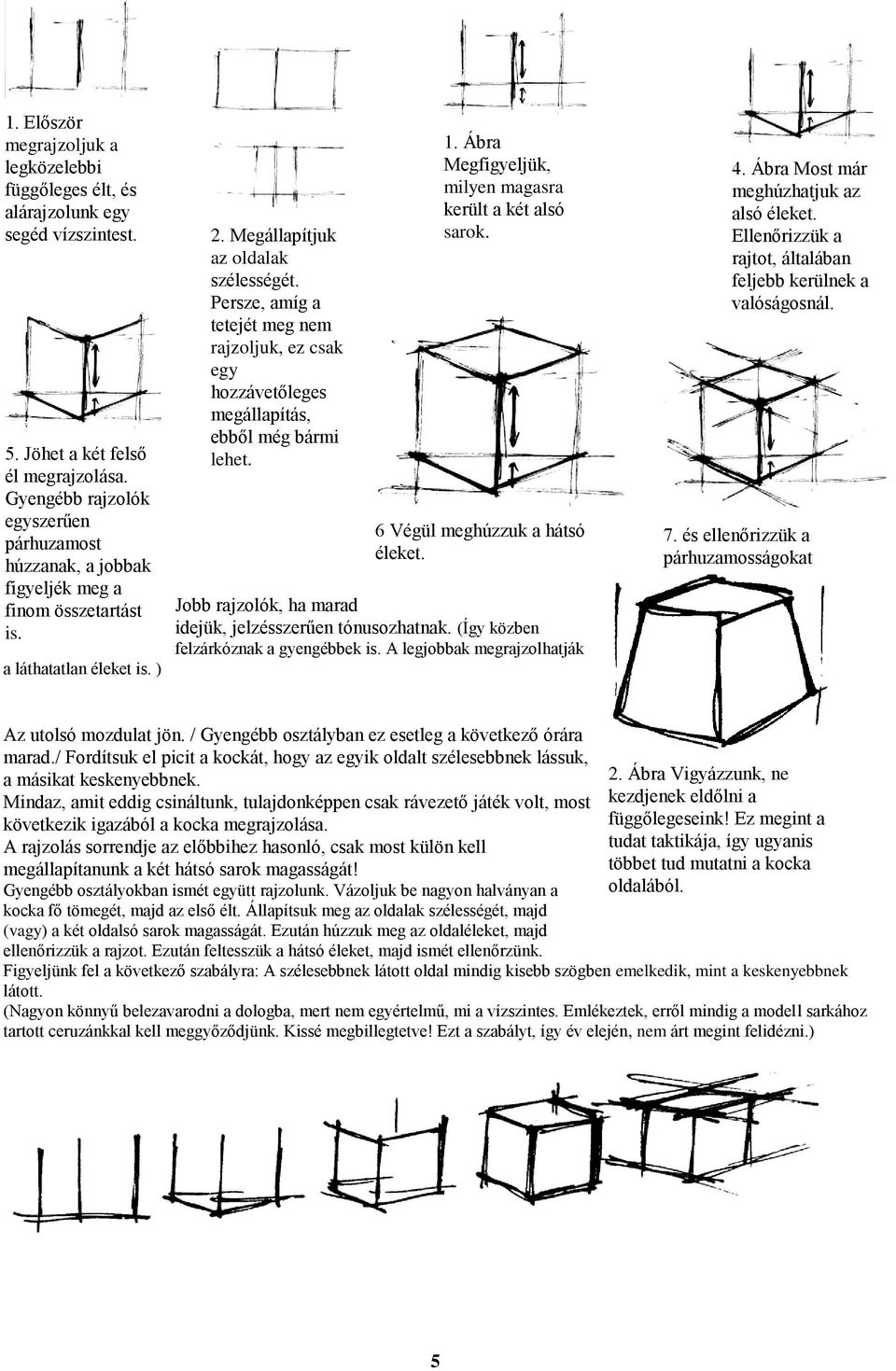 Persze, amíg a tetejét meg nem rajzoljuk, ez csak egy hozzávetőleges megállapítás, ebből még bármi lehet. 1. Ábra Megfigyeljük, milyen magasra került a két alsó sarok.
