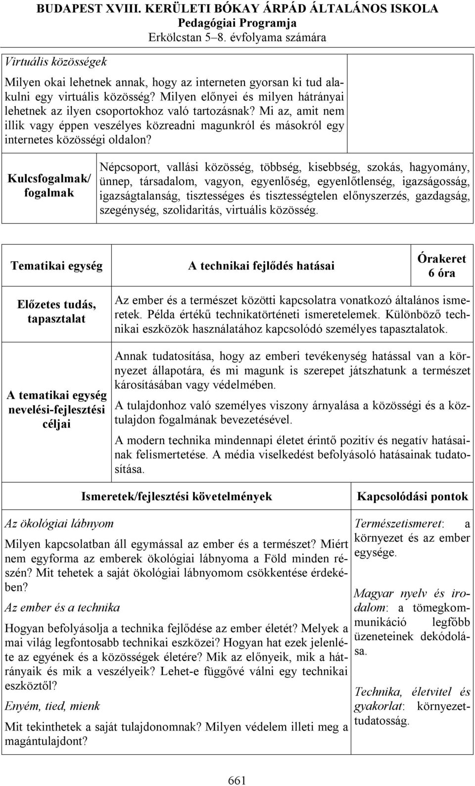 Kulcsfogalmak/ fogalmak Népcsoport, vallási közösség, többség, kisebbség, szokás, hagyomány, ünnep, társadalom, vagyon, egyenlőség, egyenlőtlenség, igazságosság, igazságtalanság, tisztességes és