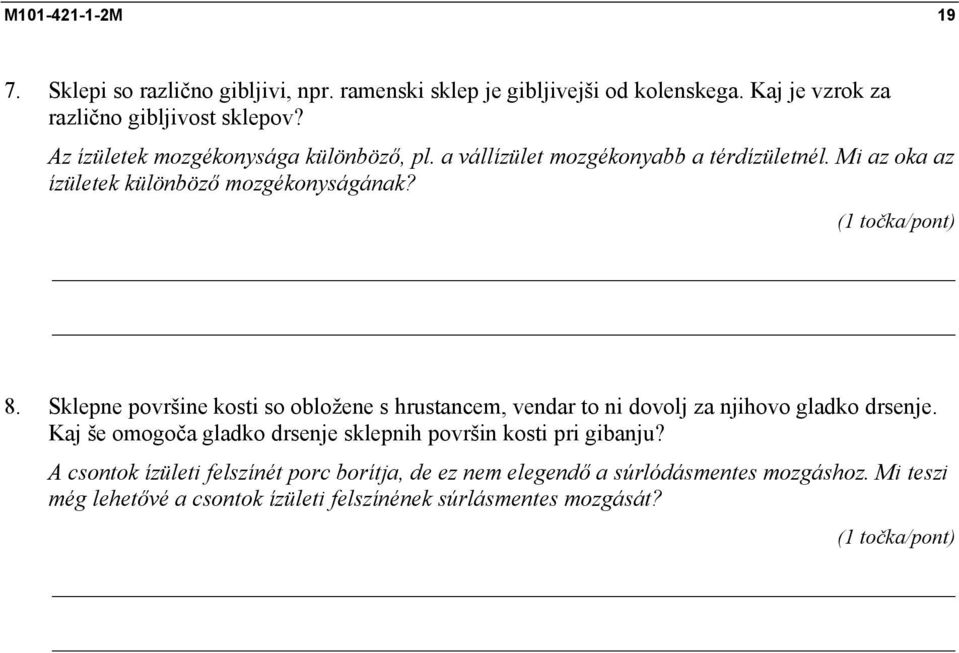 Sklepne površine kosti so obložene s hrustancem, vendar to ni dovolj za njihovo gladko drsenje.