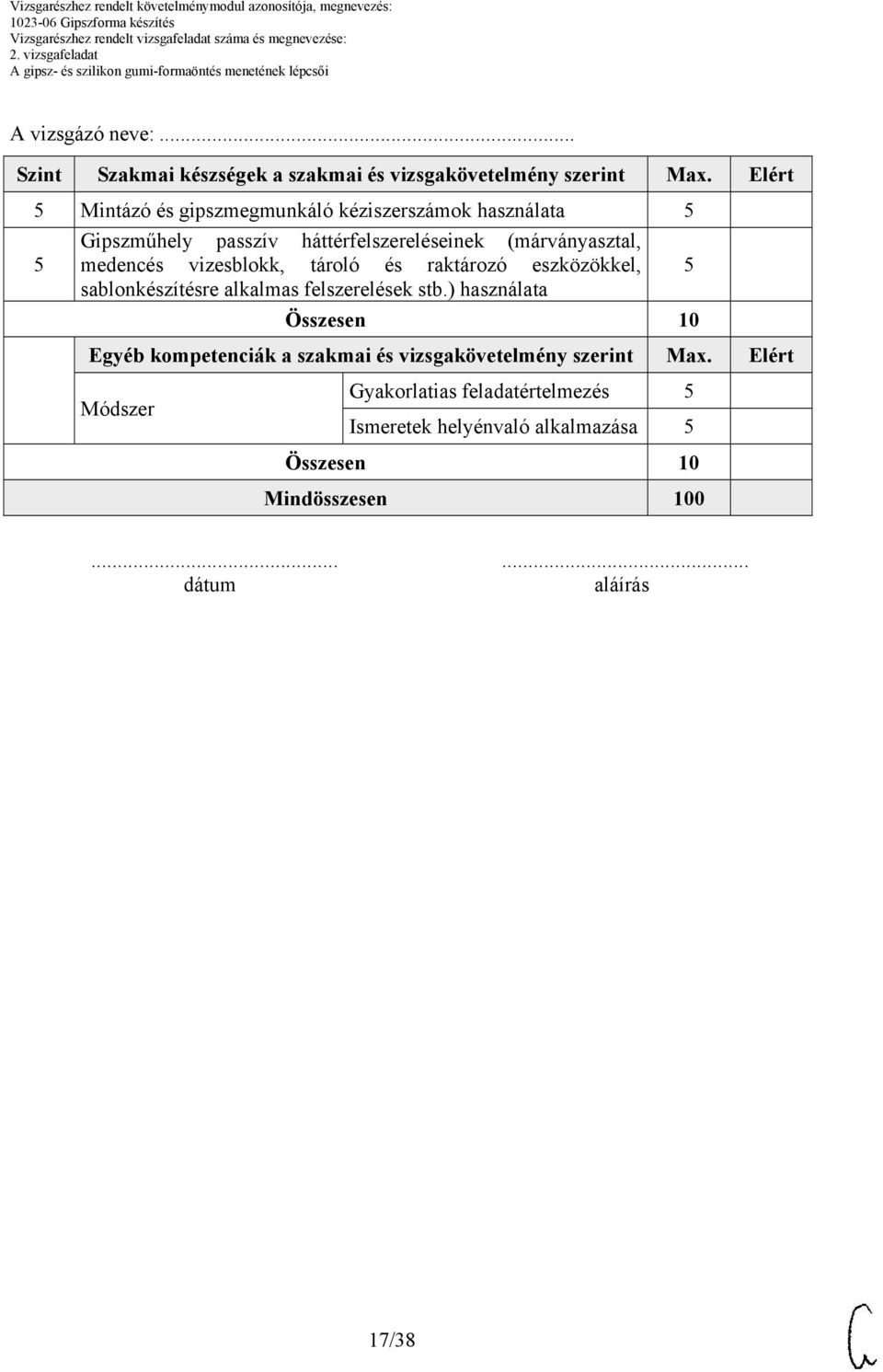 (márványasztal, 5 medencés vizesblokk, tároló és raktározó eszközökkel, 5 sablonkészítésre alkalmas felszerelések stb.