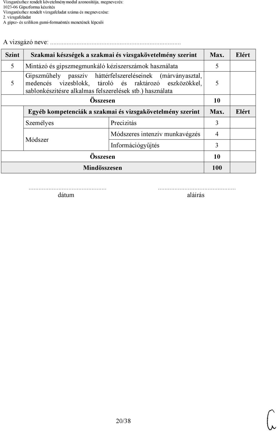 (márványasztal, 5 medencés vizesblokk, tároló és raktározó eszközökkel, 5 sablonkészítésre alkalmas felszerelések stb.