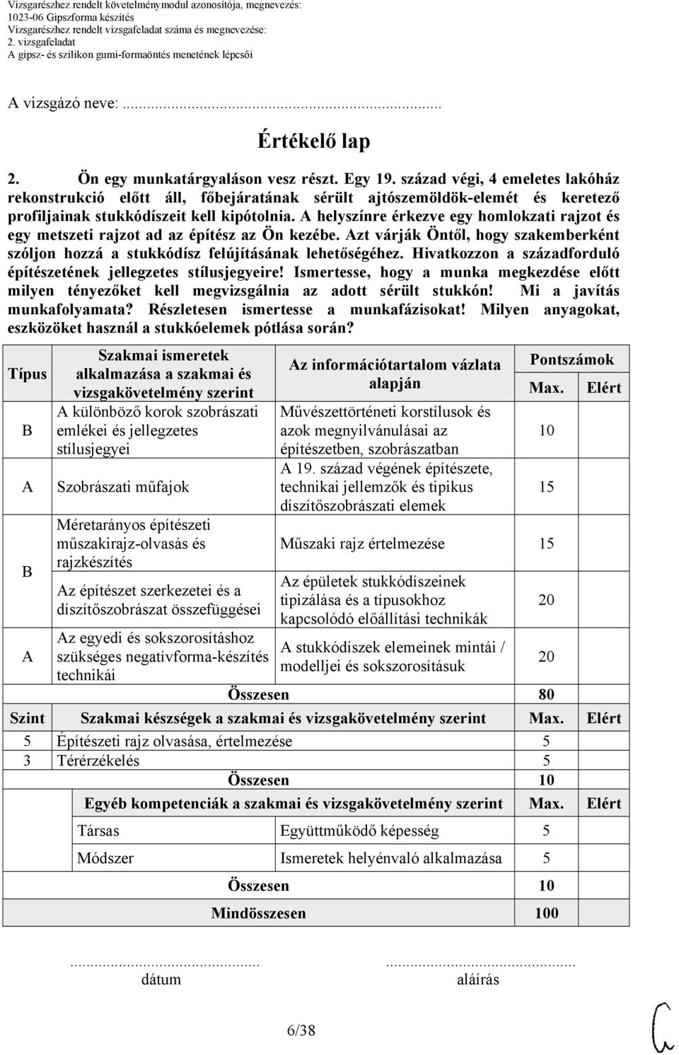 A helyszínre érkezve egy homlokzati rajzot és egy metszeti rajzot ad az építész az Ön kezébe. Azt várják Öntől, hogy szakemberként szóljon hozzá a stukkódísz felújításának lehetőségéhez.