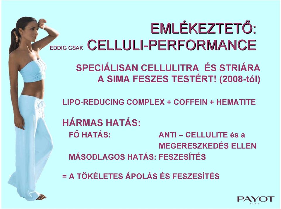 (2008-tól) LIPO-REDUCING COMPLEX + COFFEIN + HEMATITE HÁRMAS HATÁS: FŐ