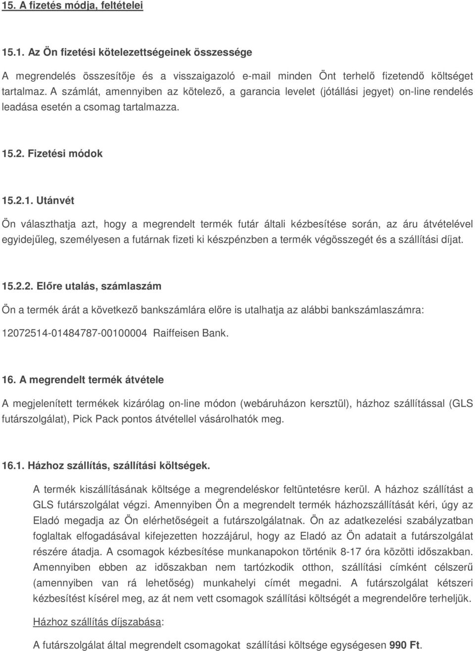 .2. Fizetési módok 15