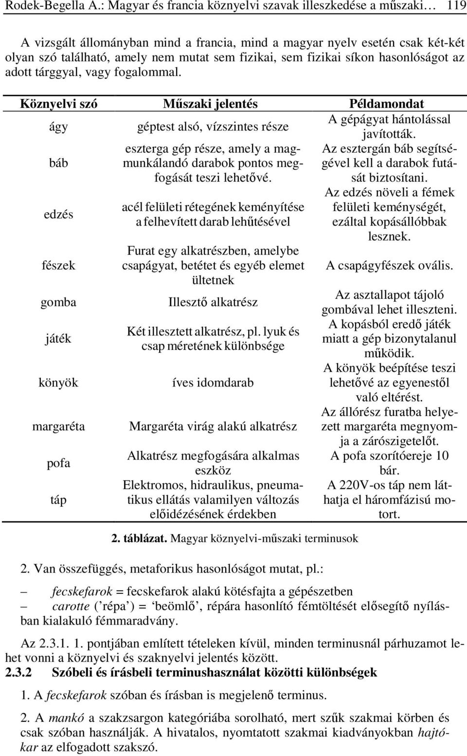 Magyar és francia köznyelvi szavak illeszkedése a műszaki terminológiába -  PDF Free Download