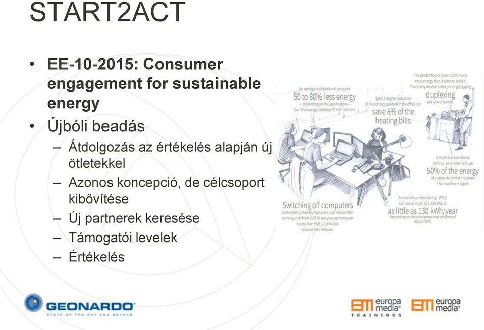 értékelés alapján új ötletekkel Azonos koncepció, de